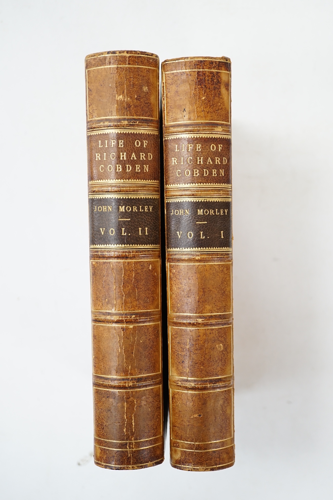 Morley, John - The Life of Richard Cobden, 2 vols, half calf, Chapman and Hall, London, 1881